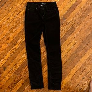 Ultimate Skinny Calvin Klein jeans. Black, and has a velvet fabric.